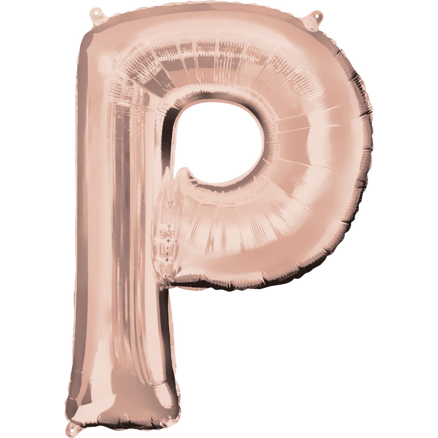 Letter P Rose Gold SuperShape Foil Balloon 60x81cm Balloons & Streamers - Party Centre