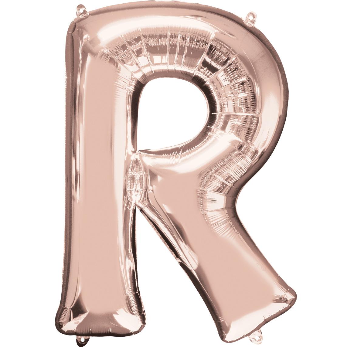 Letter R Rose Gold SuperShape Foil Balloon 58x81cm Balloons & Streamers - Party Centre