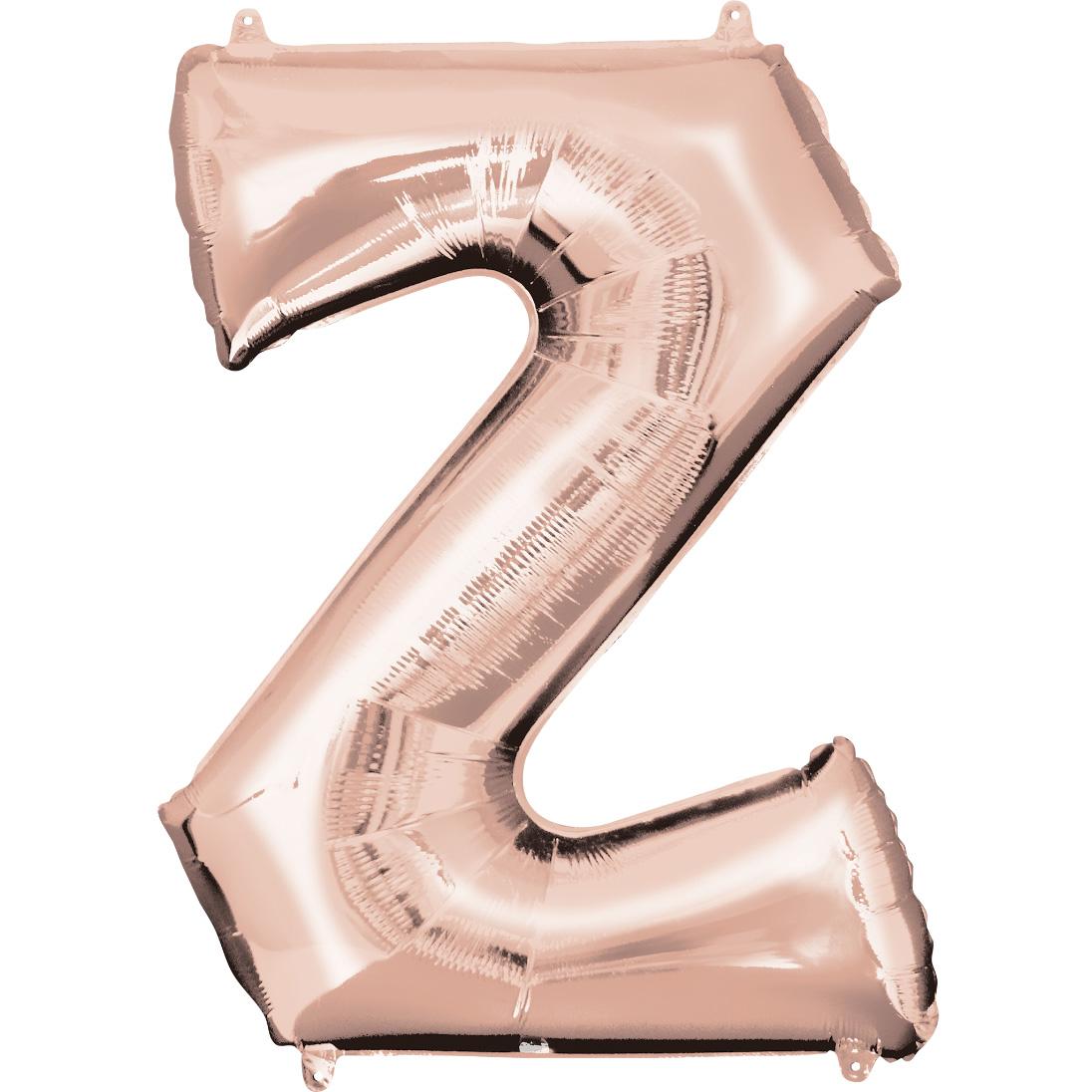 Letter Z Rose Gold SuperShape Foil Balloon 63x83cm Balloons & Streamers - Party Centre