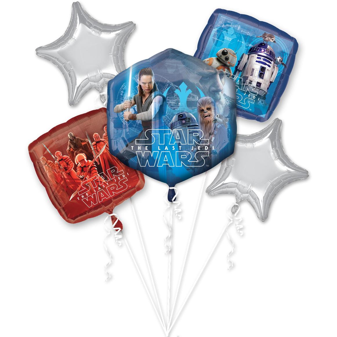 Star Wars The Last Jedi Balloon Bouquet 5pcs Balloons & Streamers - Party Centre