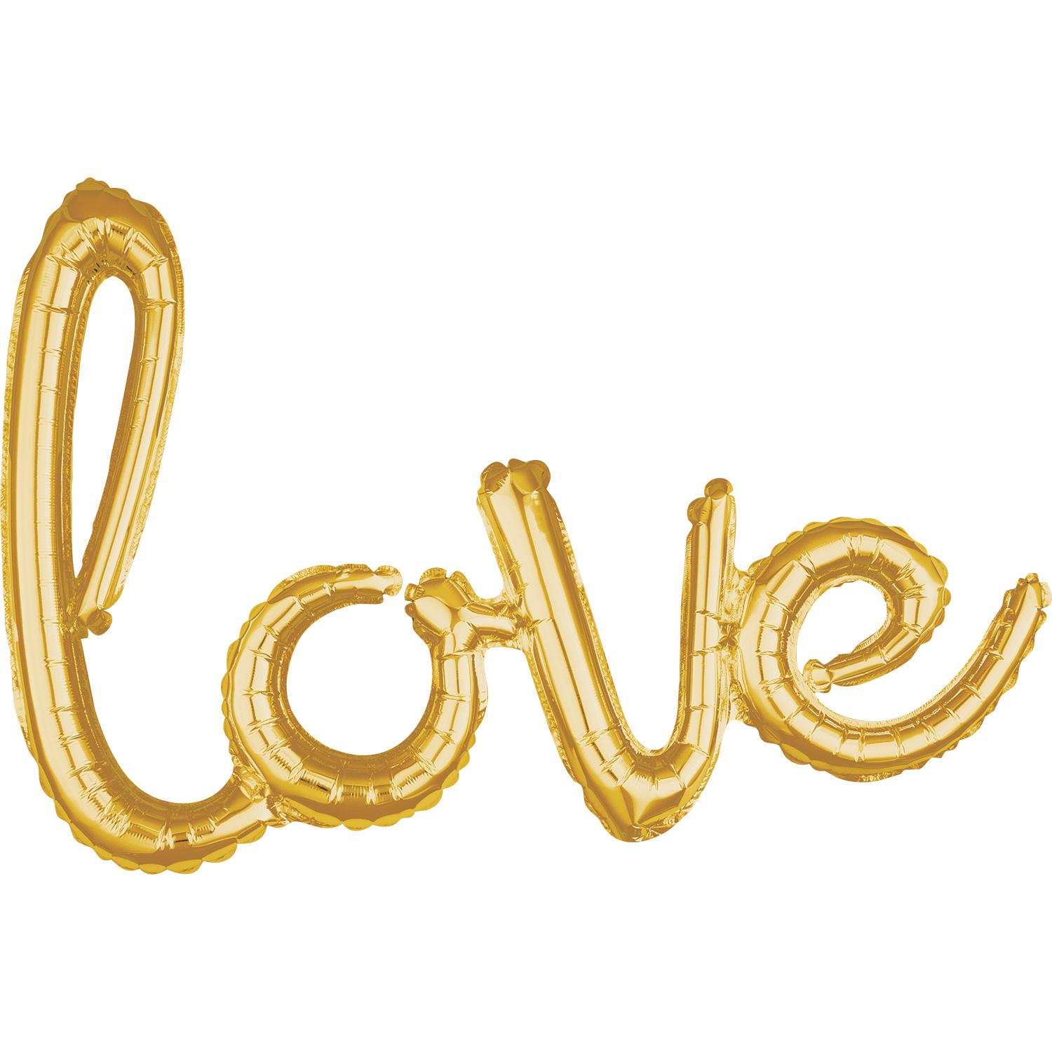Love Script Phrase Gold Foil Balloon 78x53cm Balloons & Streamers - Party Centre