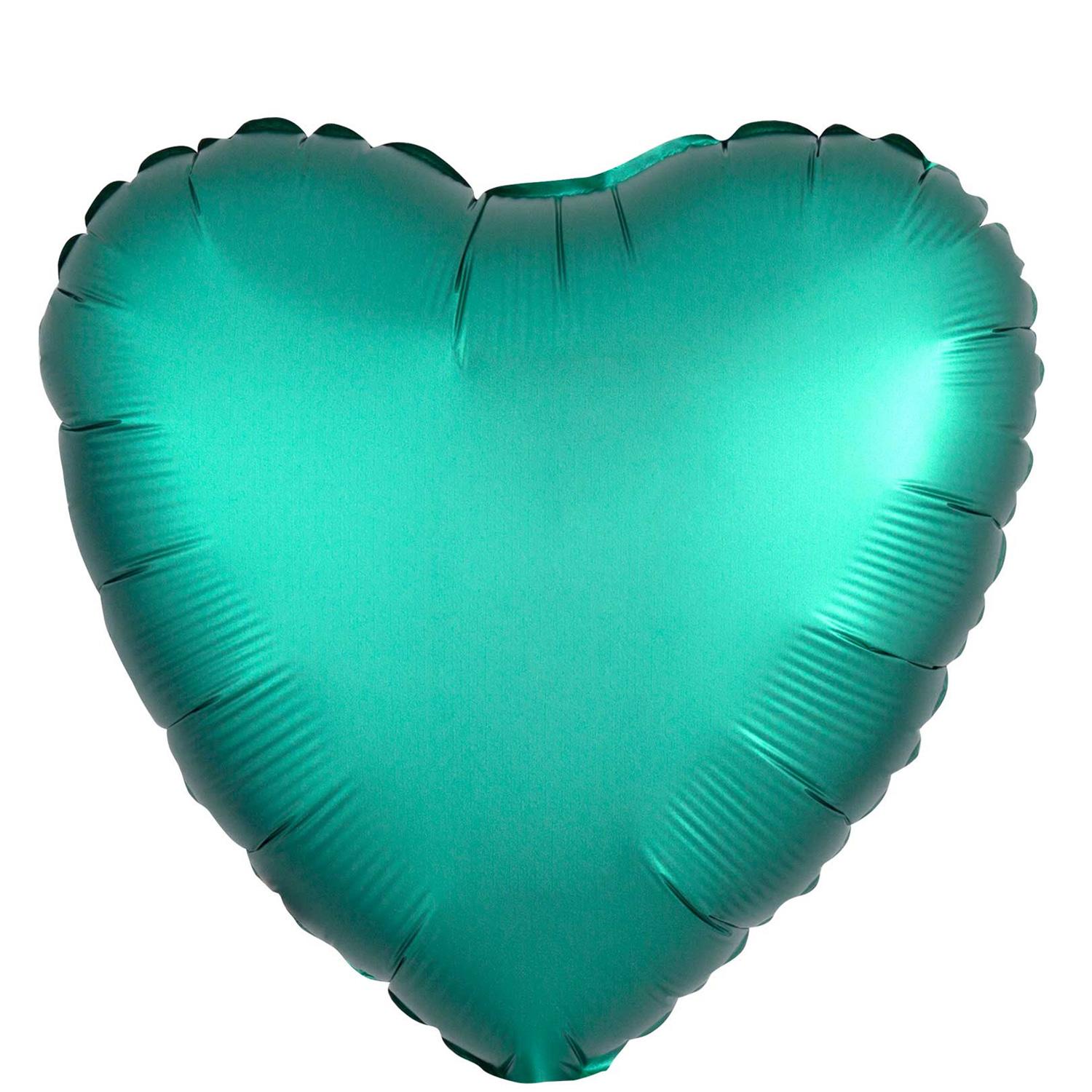 Satin Luxe Jade Heart Foil Balloon 45cm Balloons & Streamers - Party Centre