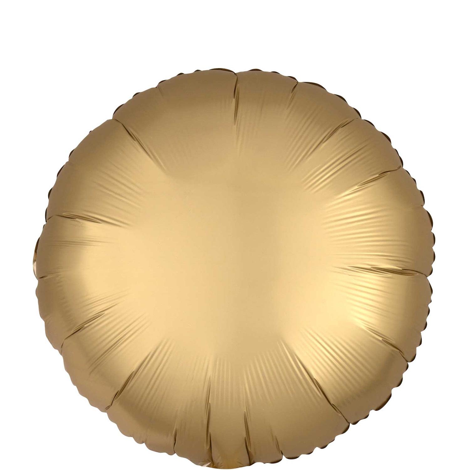Satin Luxe Gold Sateen Round Foil Balloon 45cm Balloons & Streamers - Party Centre
