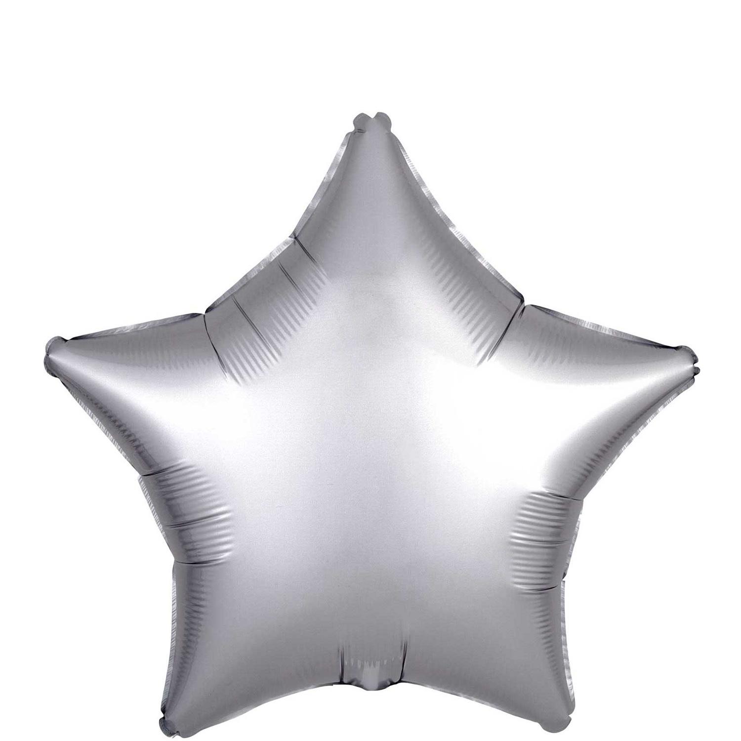 Satin Luxe Platinum Star Foil Balloon 45cm Balloons & Streamers - Party Centre