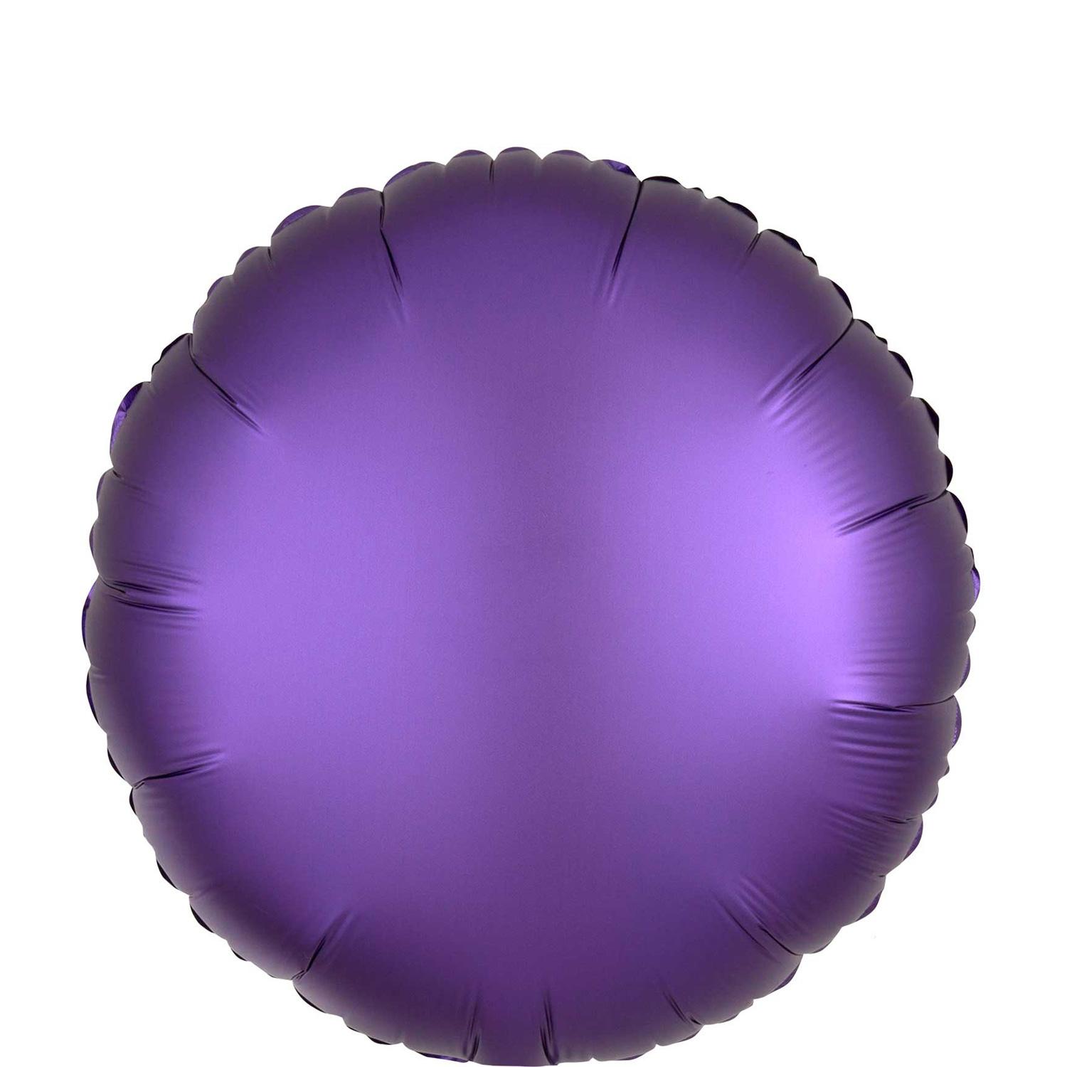 Satin Luxe Purple Royale Round Foil Balloon 45cm Balloons & Streamers - Party Centre