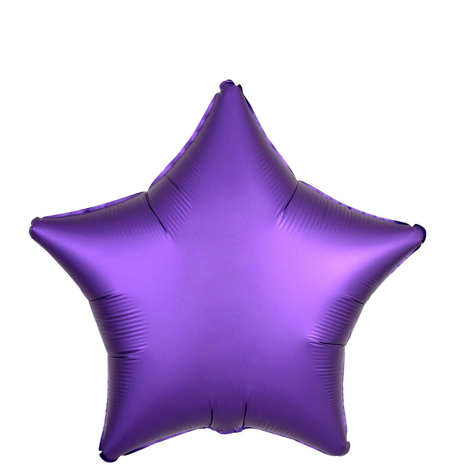 Satin Luxe Purple Royale Star Foil Balloon 45cm Balloons & Streamers - Party Centre