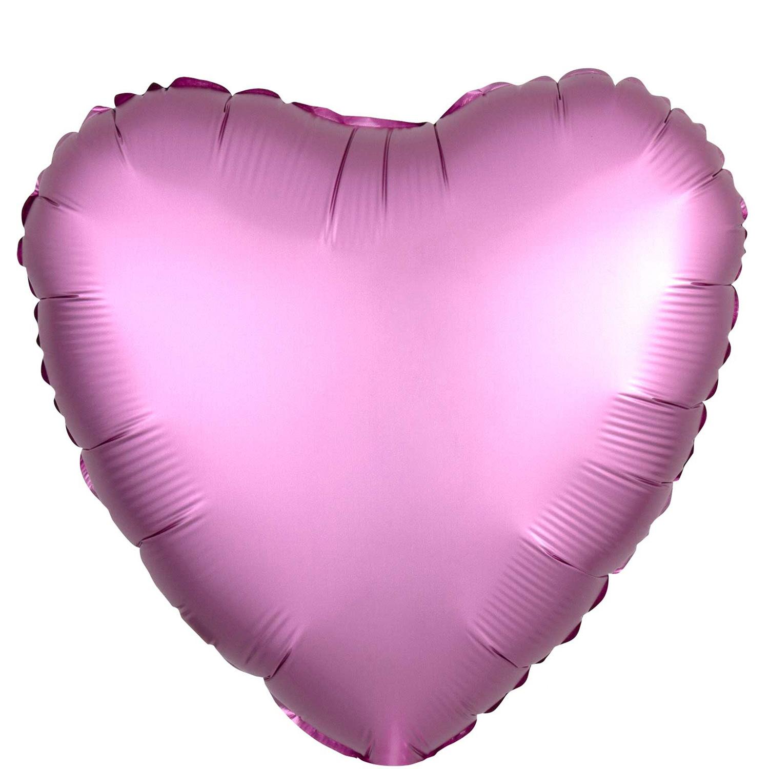 Satin Luxe Flamingo Heart Foil Balloon 45cm Balloons & Streamers - Party Centre