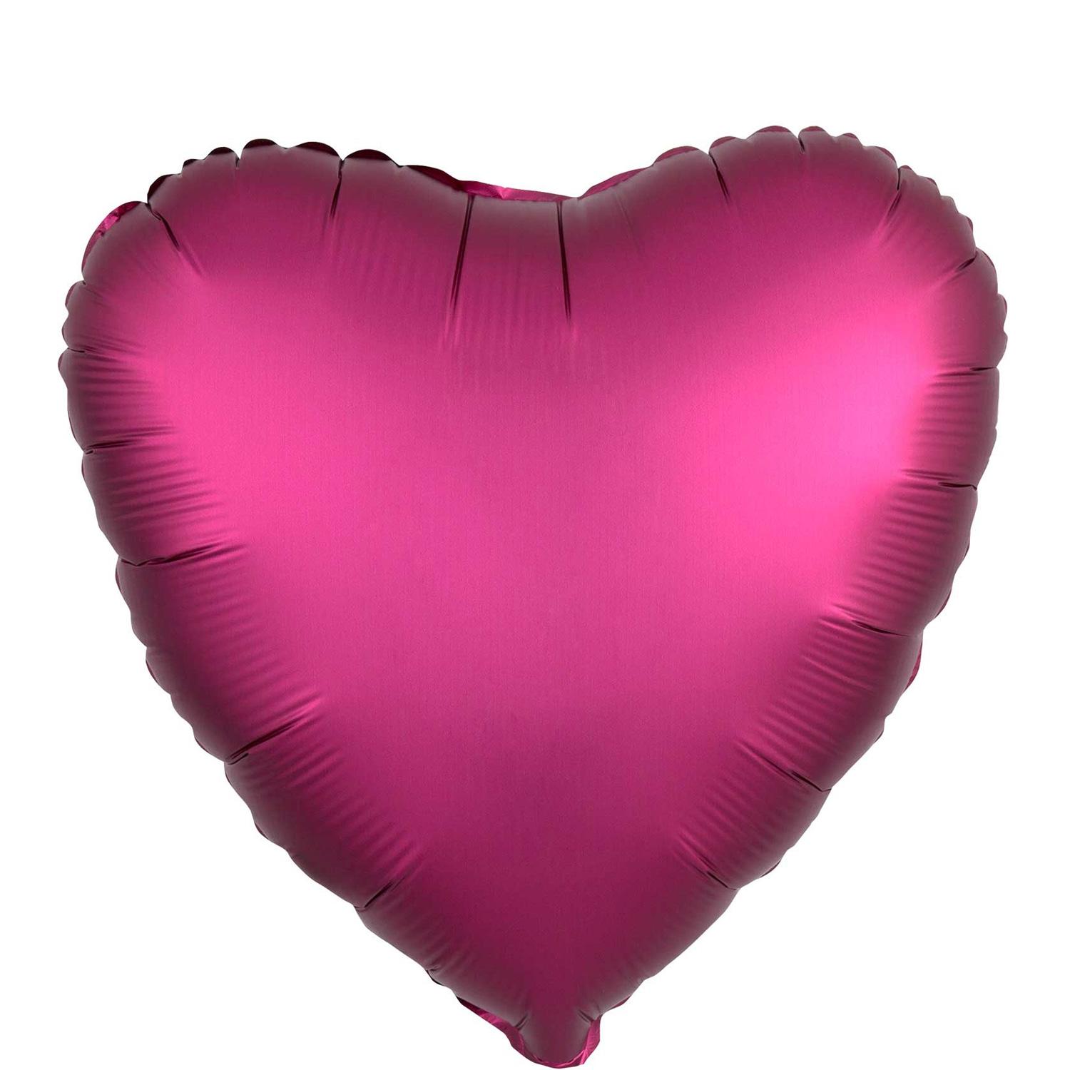 Satin Luxe Pomegranate Heart Foil Balloon 45cm Balloons & Streamers - Party Centre