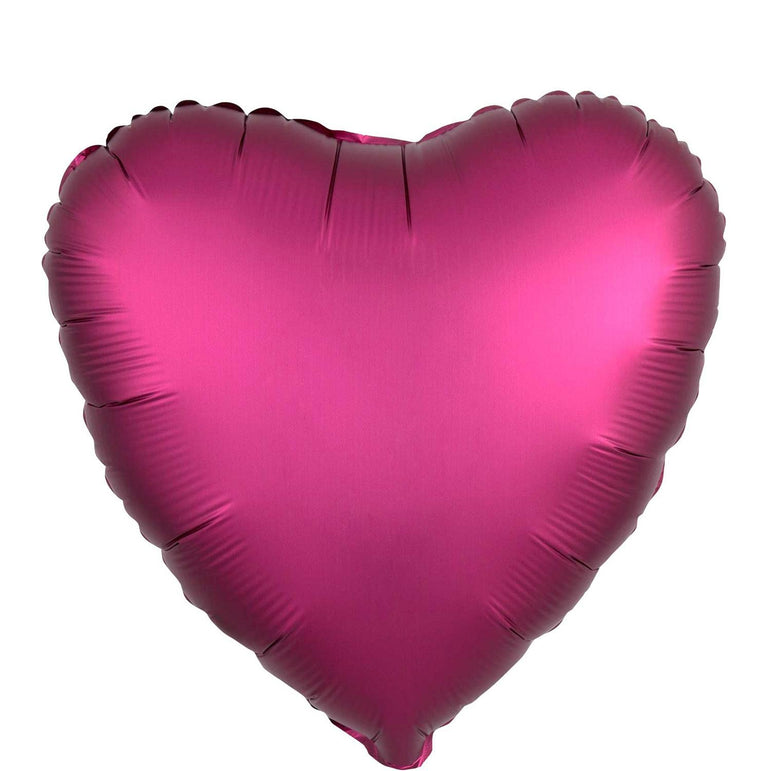 Satin Luxe Pomegranate Heart Foil Balloon 45cm Balloons & Streamers - Party Centre