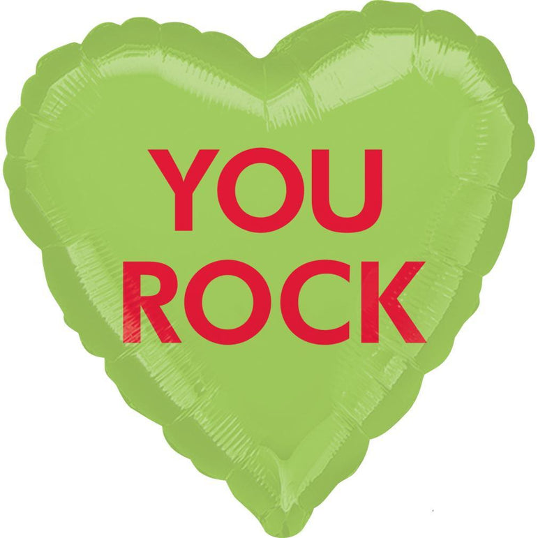 You Rock Candy Heart Foil Balloon 45cm Balloons & Streamers - Party Centre
