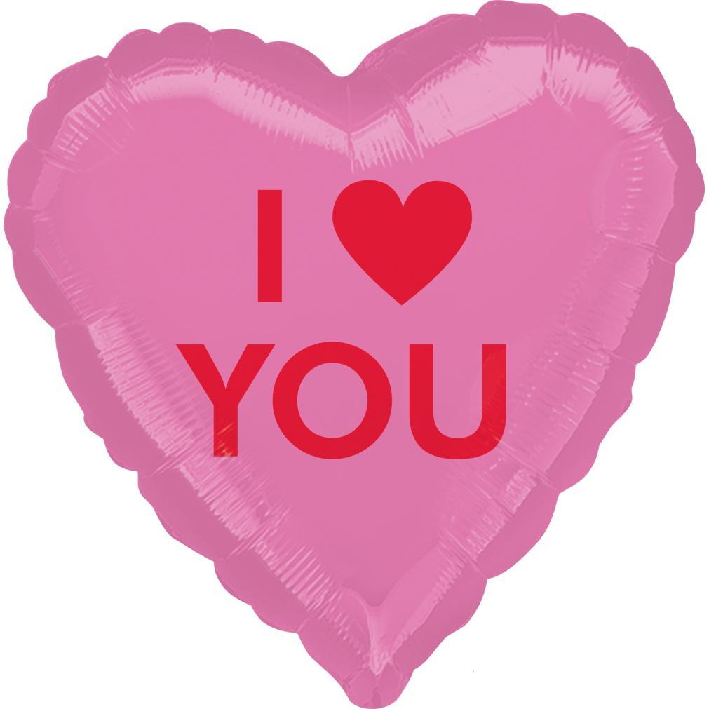 I Heart You Candy Heart Foil Balloon 45cm Balloons & Streamers - Party Centre