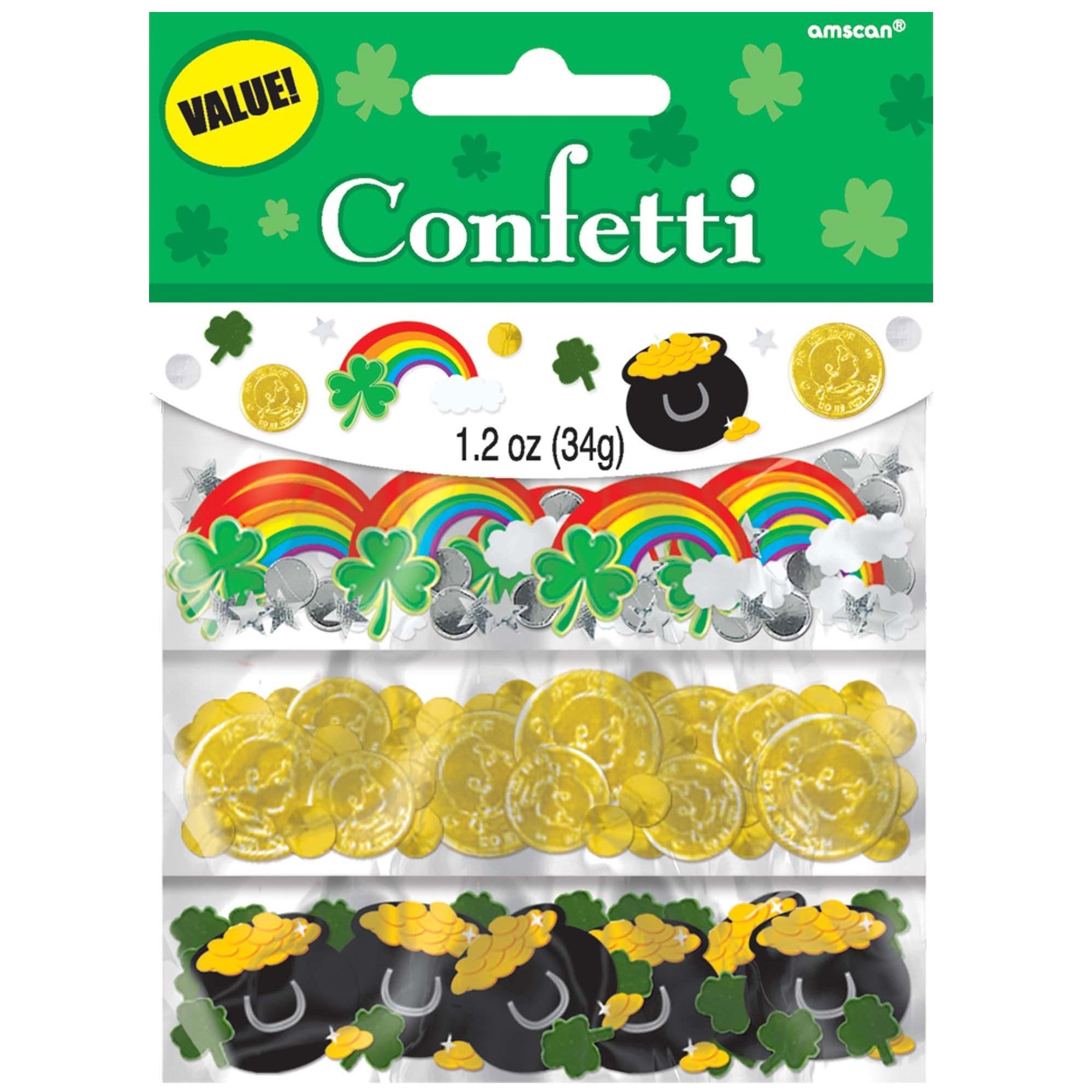 St. Patrick's Day Foil and Paper Confetti 1.2oz Decorations - Party Centre