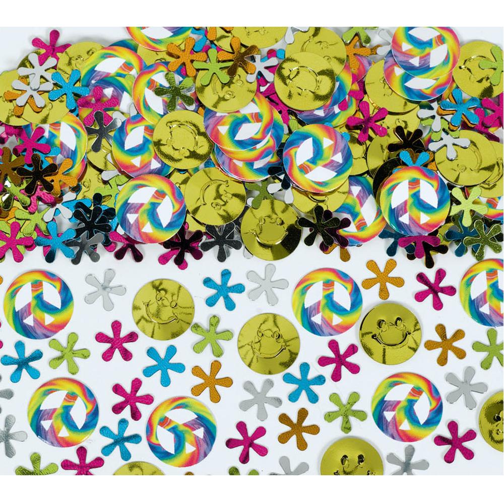 Flower Power Metallic Confetti 2.5oz Decorations - Party Centre
