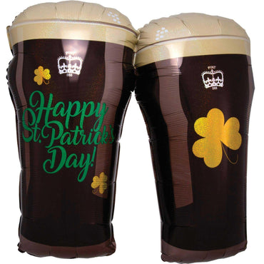 St.Patty's Beer Glasses SuperShape Balloon 66x71cm Balloons & Streamers - Party Centre