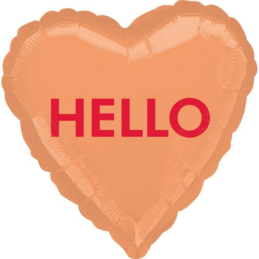 Hello Candy Heart Foil Balloon 45cm Balloons & Streamers - Party Centre