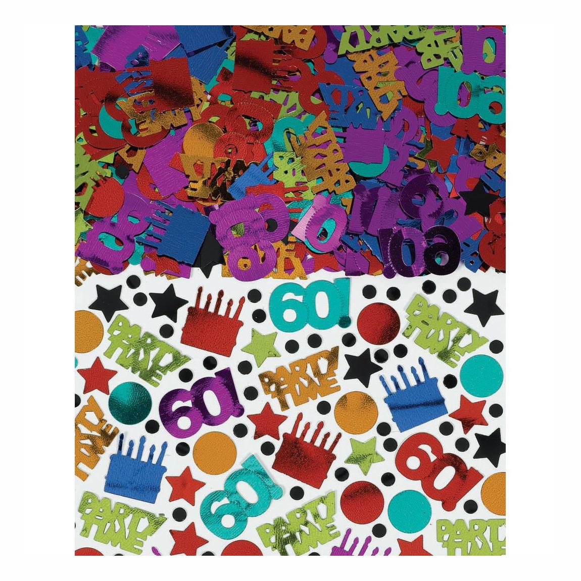 Dots & Stripes 60th Birthday Confetti 2.5oz Decorations - Party Centre