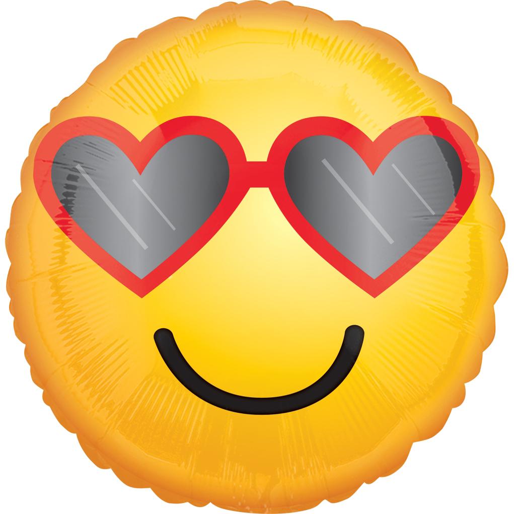 Heart Glasses Emoticon Foil Balloon 45cm Balloons & Streamers - Party Centre