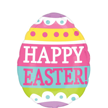 Springy Easter Egg Junior Shape Foil Balloon 40x30cm Balloons & Streamers - Party Centre