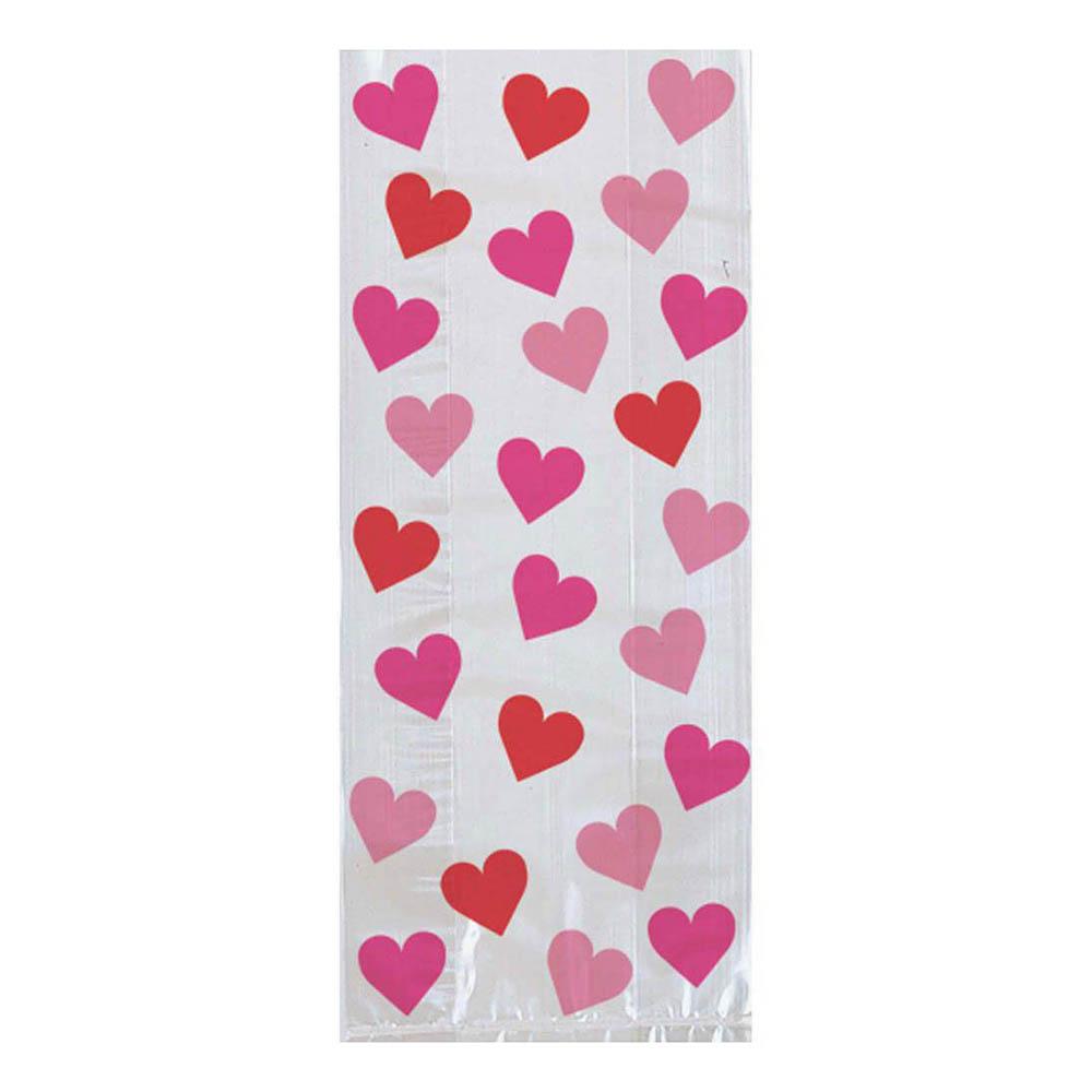 Valentine Key To Your Heart Cello Party Bags 20pcs Favours - Party Centre