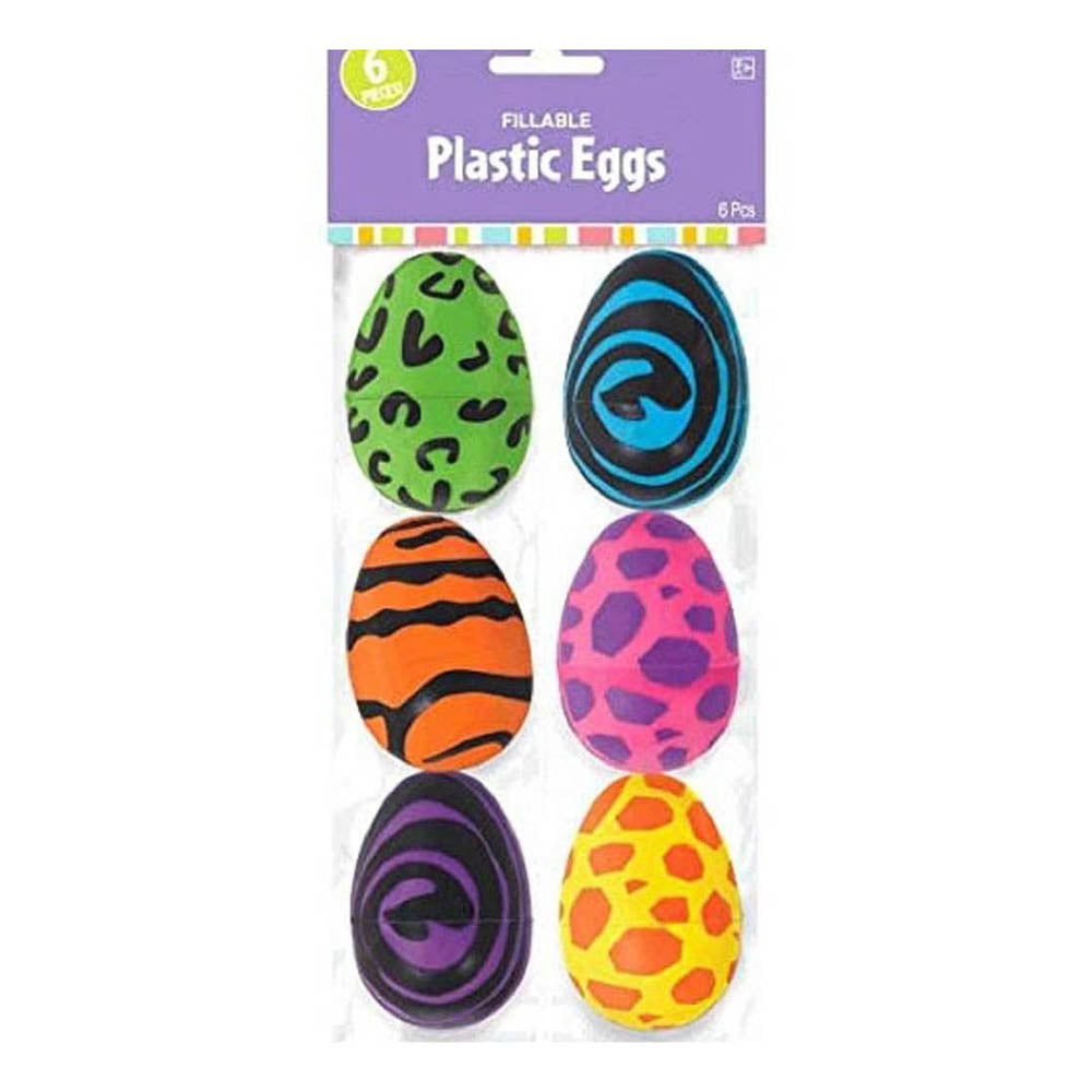 Easter Large Animal Print Egg Favors 6pcs Favours - Party Centre