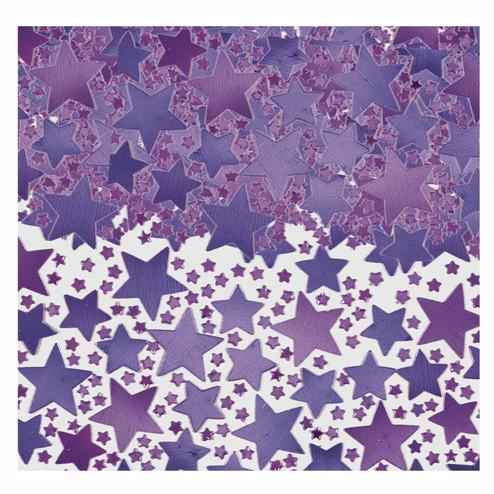 Purple Metallic Star Confetti 2.5oz Decorations - Party Centre