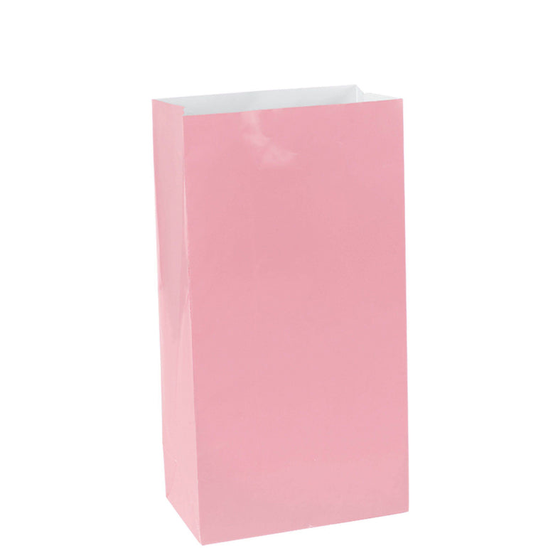 New Pink Mini Package Paper Bags 6in, 12pcs