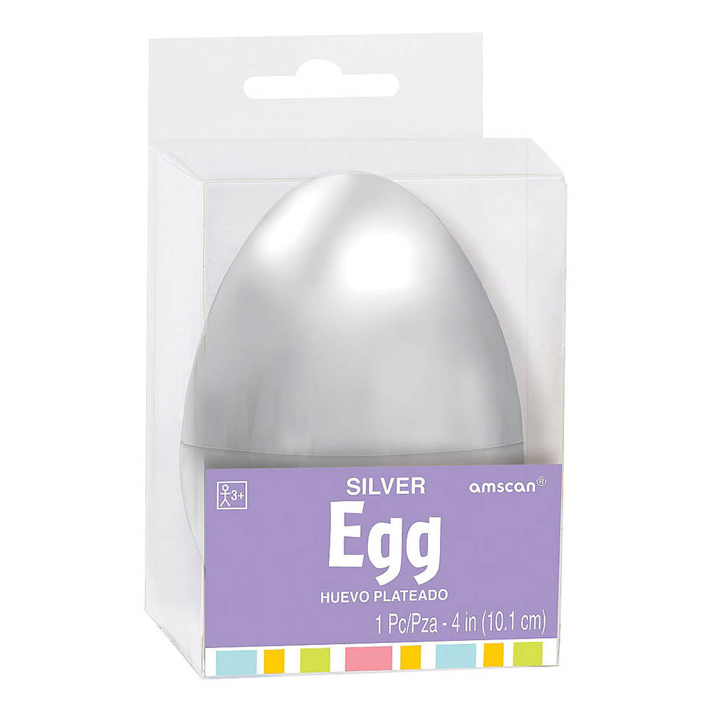 Fillable Silver Plastic Egg Favor Favours - Party Centre