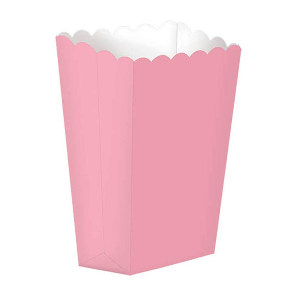 New Pink Paper Popcorn Boxes 5pcs Favours - Party Centre