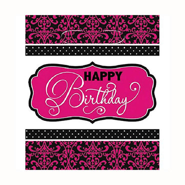 Black & Pink Plastic Loot Bags 9.50in x 8in, 8pcs Favours - Party Centre