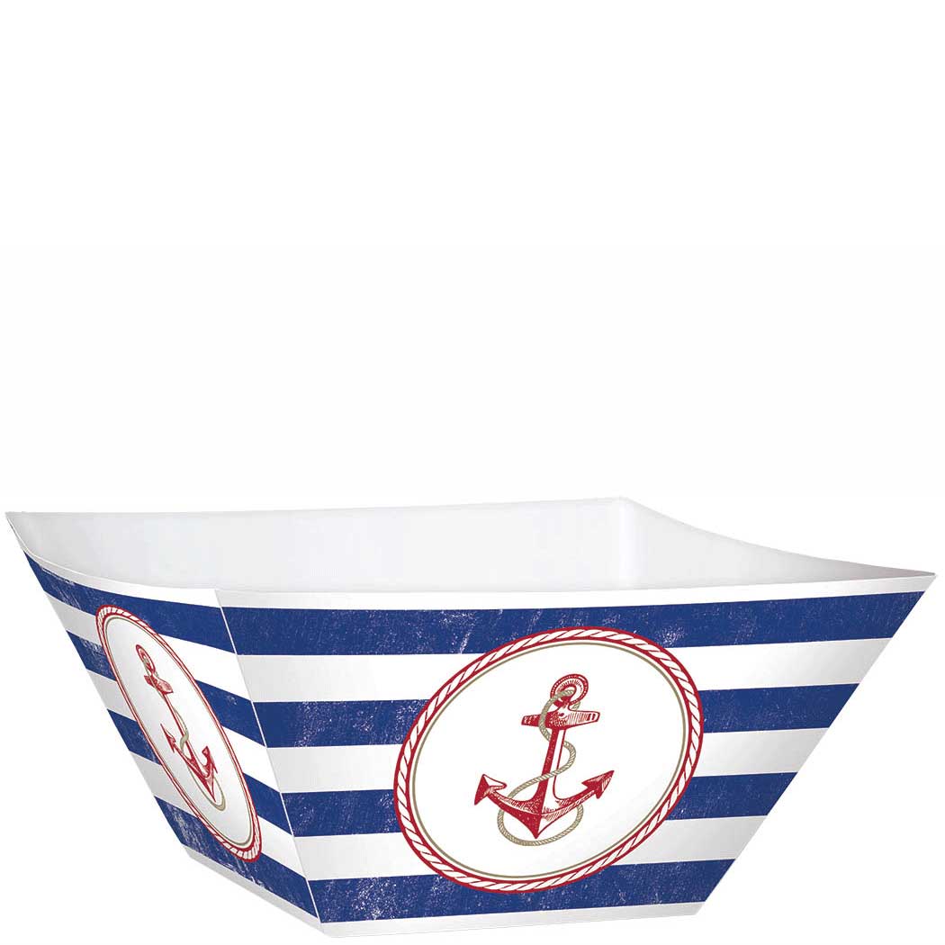Anchors Aweigh Square Square Bowls 3pcs Candy Buffet - Party Centre