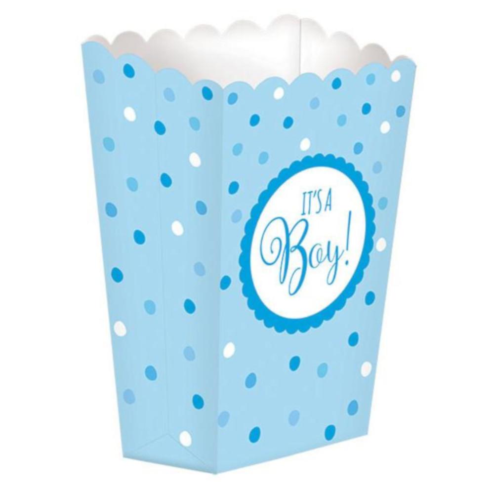 Baby Shower Blue Paper Popcorn Boxes 20pcs Party Favors - Party Centre