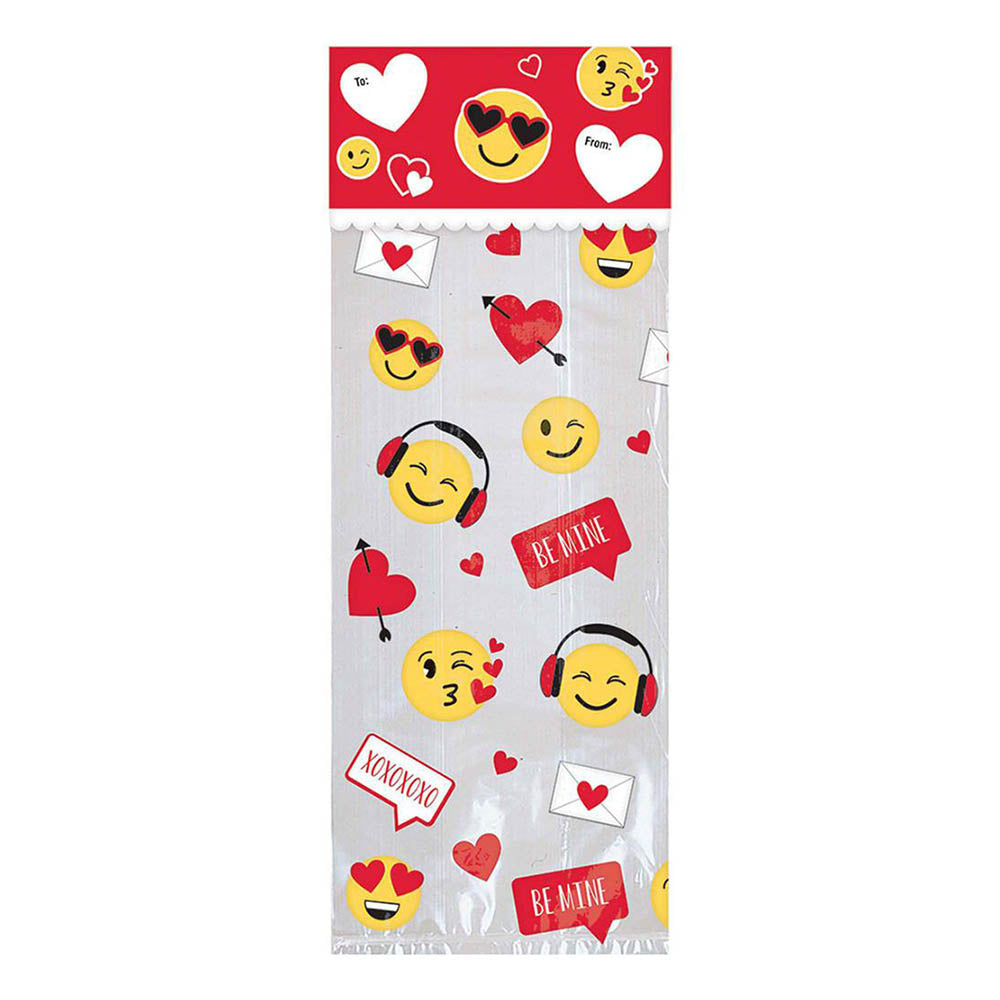 Valentine Emoji Treat Bag Kit 20pcs Favours - Party Centre