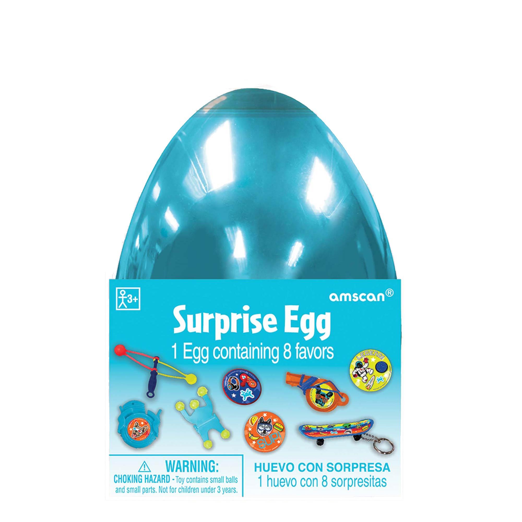 Easter Blue Surprise Egg Plastic Decorations - Party Centre