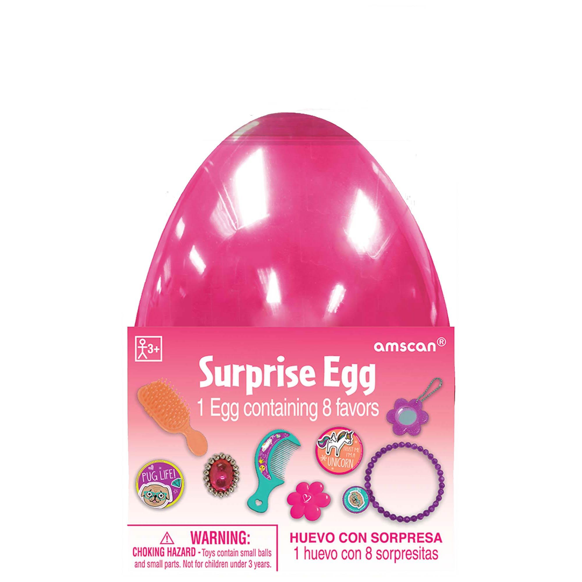 Easter Pink Surprise Egg Plastic Decorations - Party Centre