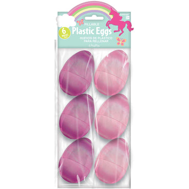 Unicorn Iridescent Large Plastic Eggs 6pcs Favours - Party Centre