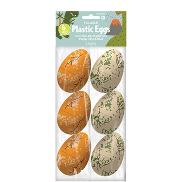 Dinosaur Large Plastic Eggs 6pcs Favours - Party Centre