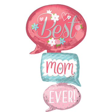 Best Mom Ever Bubbles Giant Multi-Balloon 71x134cm Balloons & Streamers - Party Centre