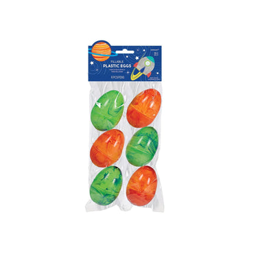 Space Fillable Large Platic Eggs 6pcs Decorations - Party Centre