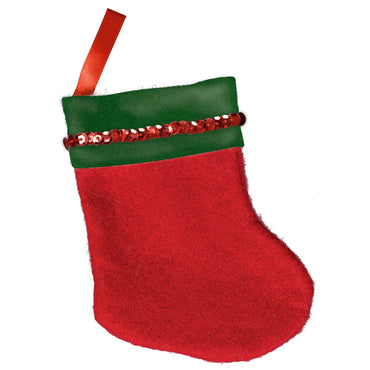 Mini Festive Stocking 5in Decorations - Party Centre