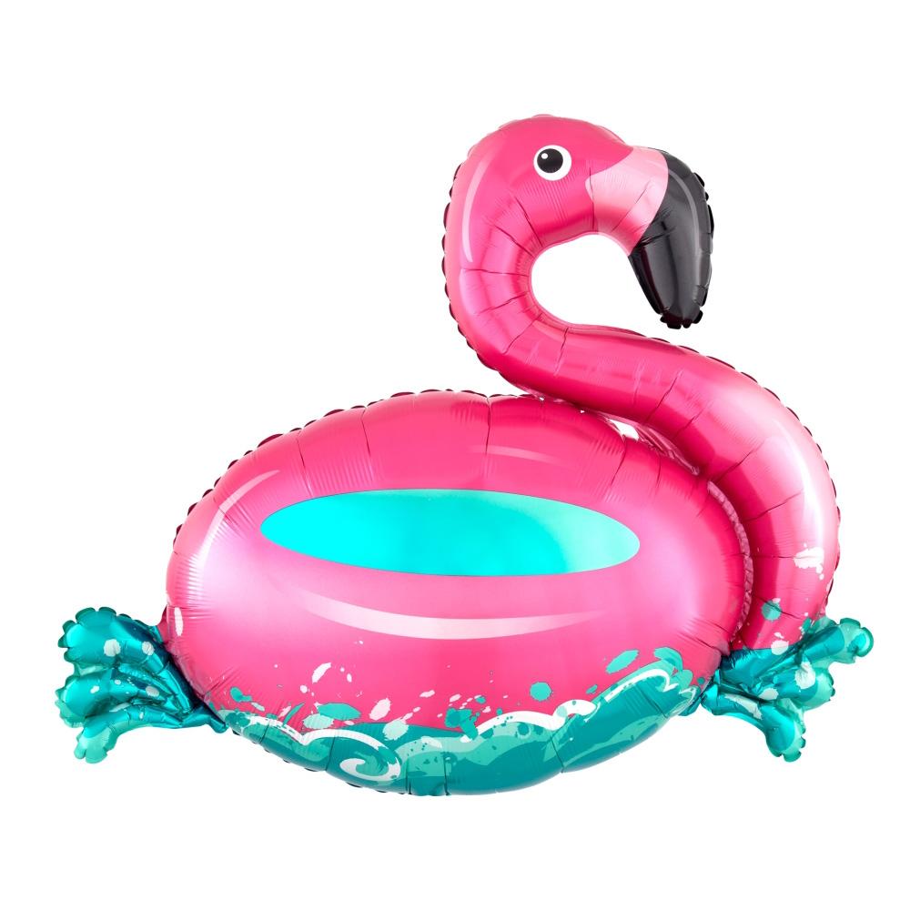 Floating Flamingo SuperShape Balloon 76x68cm Balloons & Streamers - Party Centre
