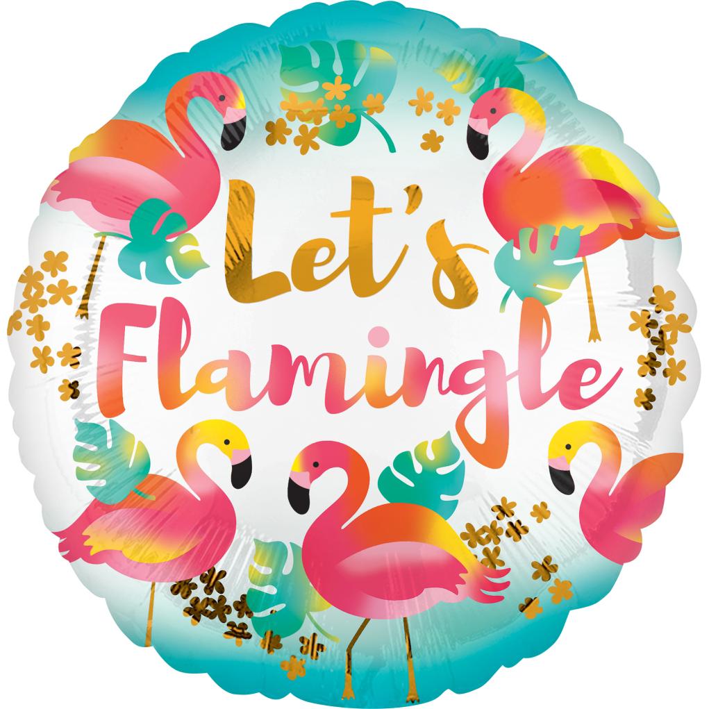 Let's Flamingle Foil Balloon 45cm Balloons & Streamers - Party Centre