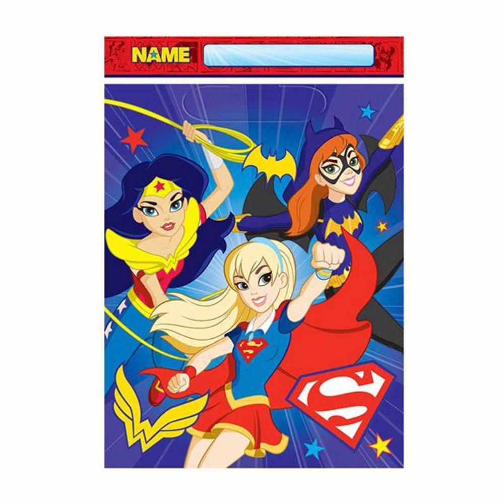 DC Superhero Girls Folded Loot Bags 8pcs Favours - Party Centre
