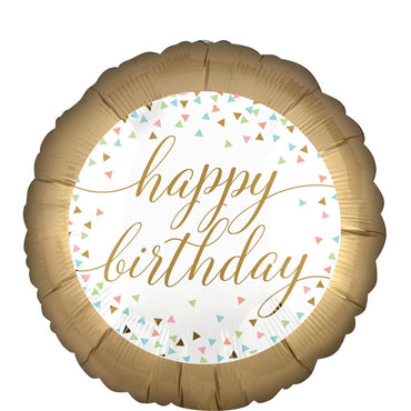 Pastel Confetti Happy Birthday Foil Balloon 45cm Balloons & Streamers - Party Centre