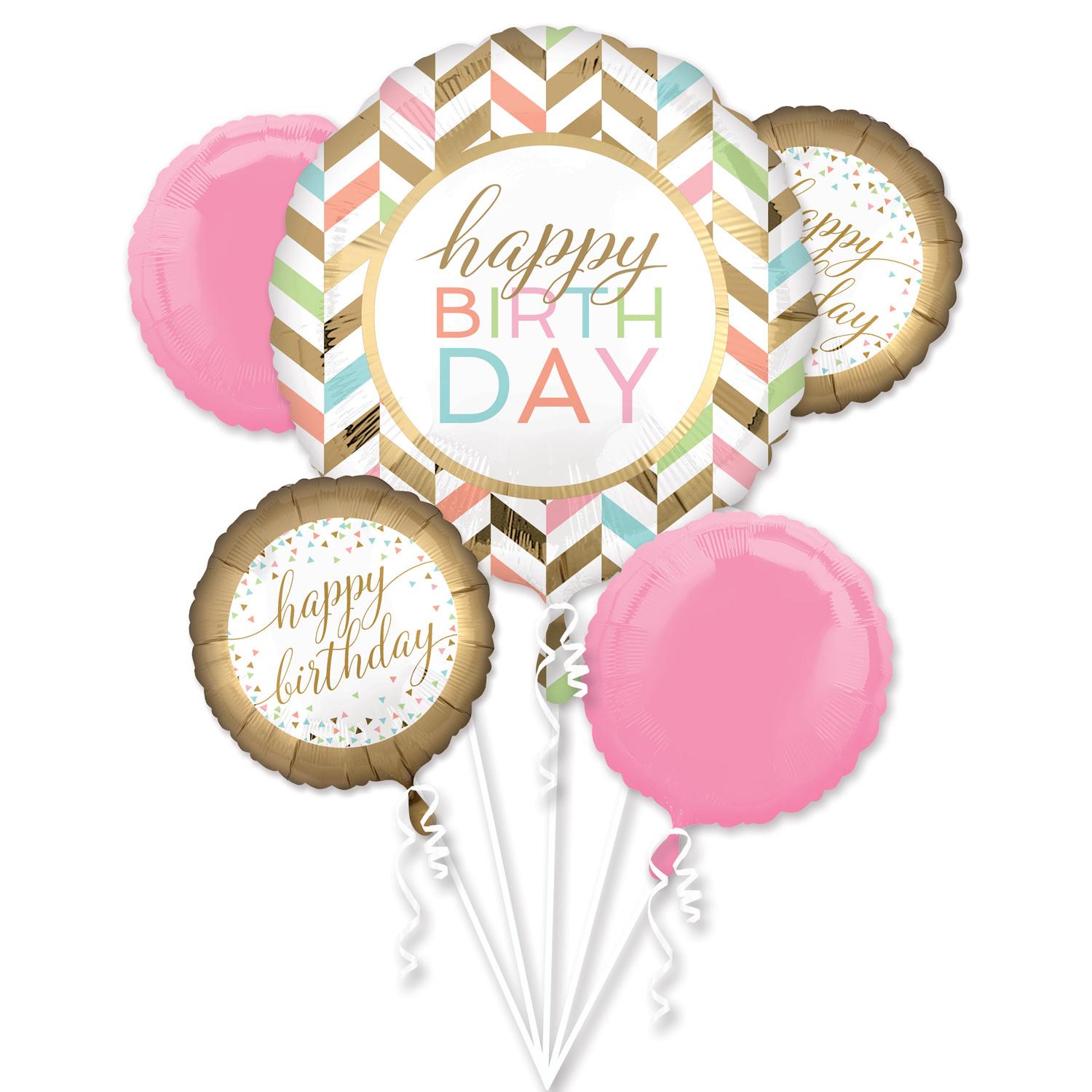 Pastel Confetti Celebration Balloon Bouquet 5pcs Balloons & Streamers - Party Centre