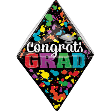 Graduation Paint Splotch UltraShape Anglez Balloon 38x63cm Balloons & Streamers - Party Centre