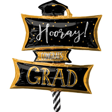 Graduation Sign SuperShape Foil Balloon 58x81cm Balloons & Streamers - Party Centre