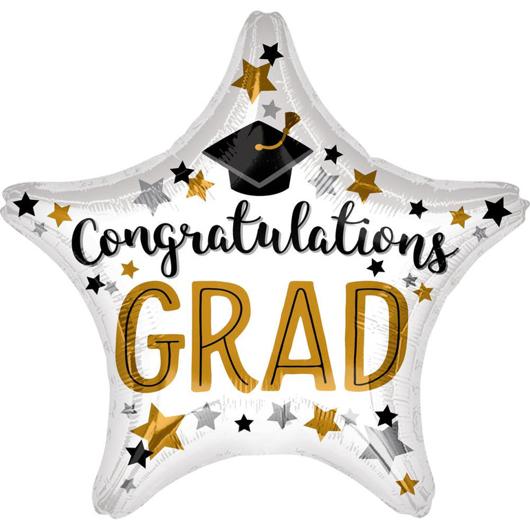 Shop Congratulations Graduation Star Foil Balloon 45cm - Party Centre ...