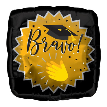 Bravo Emoticon Graduation Foil Balloon 45cm Balloons & Streamers - Party Centre