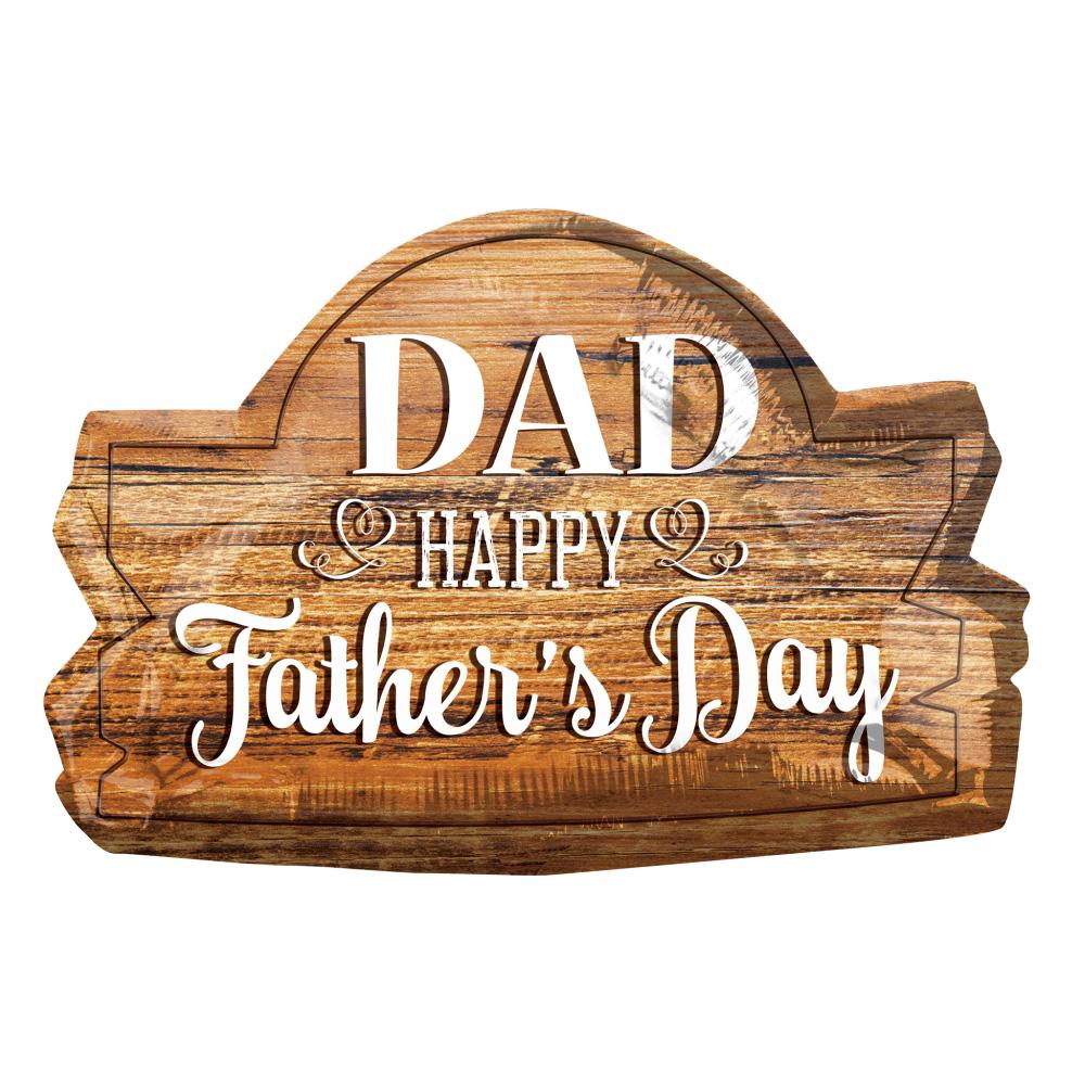 Father's Day Wood Marquee SuperShape Balloon 71x45cm Balloons & Streamers - Party Centre