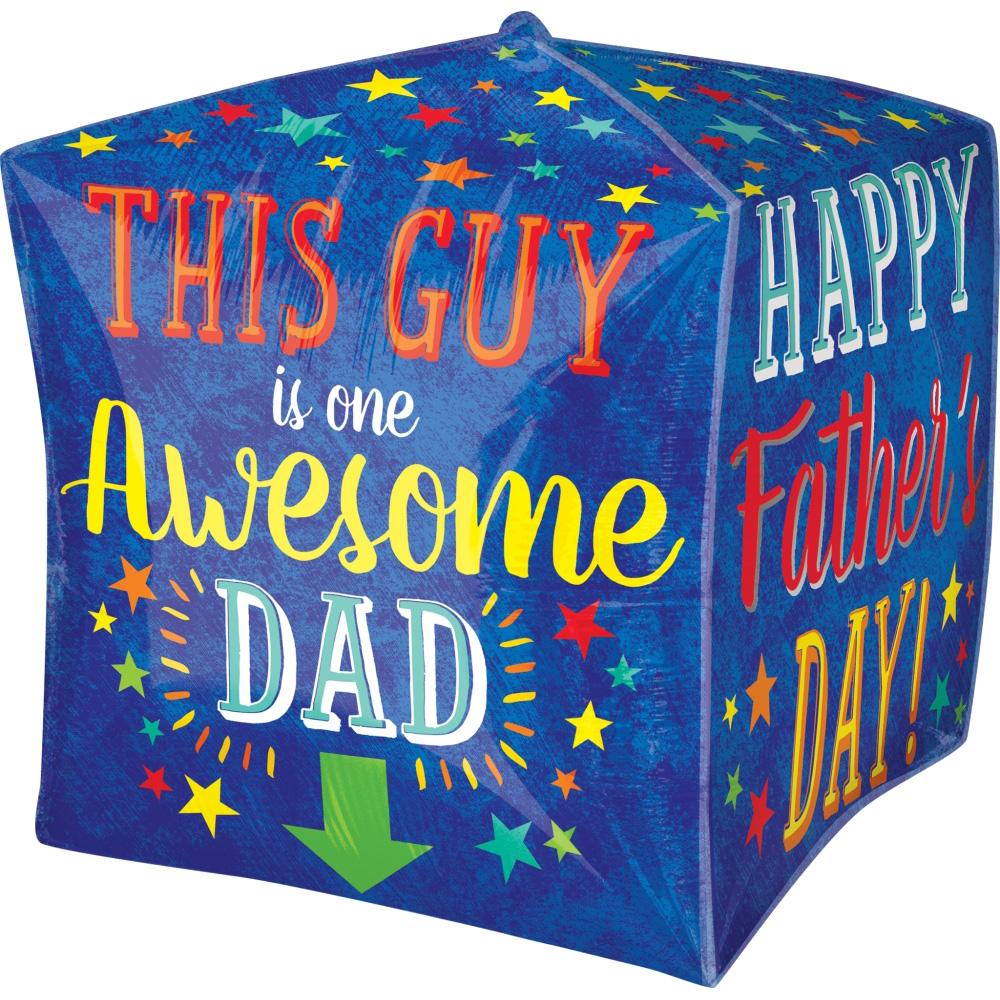 Awesome Dad UltraShape Cubez Foil Balloon 38cm Balloons & Streamers - Party Centre